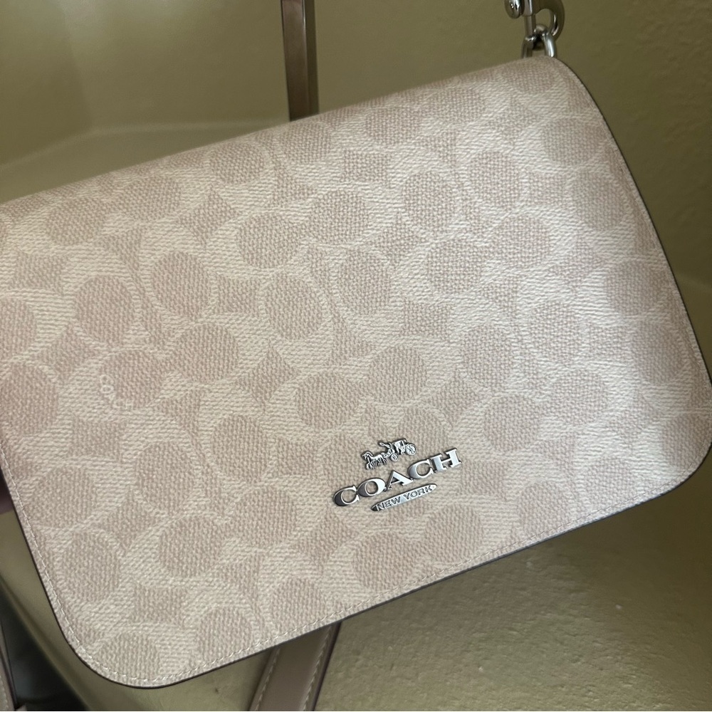 New Coach Quinn Bag In Signature Canvas Beige Crossbody Bag - Picture 11 of 12